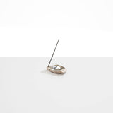 Corey Ashford Oyster Incense Holder in Silver — polished silver-plated brass cast metal oyster shell incense holder for single stick