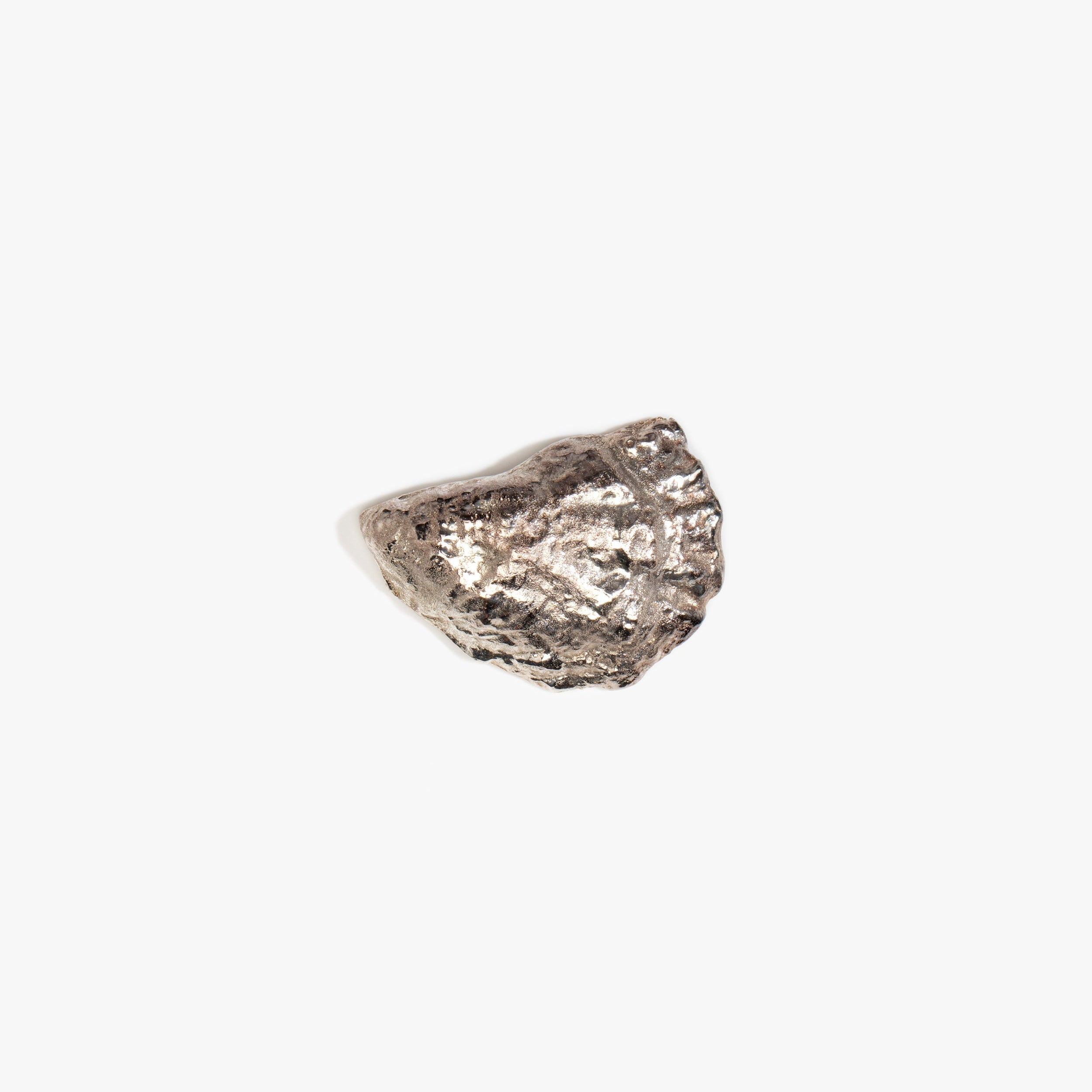 Corey Ashford Oyster Incense Holder in Silver — polished silver-plated brass cast metal oyster shell incense holder for single stick.
