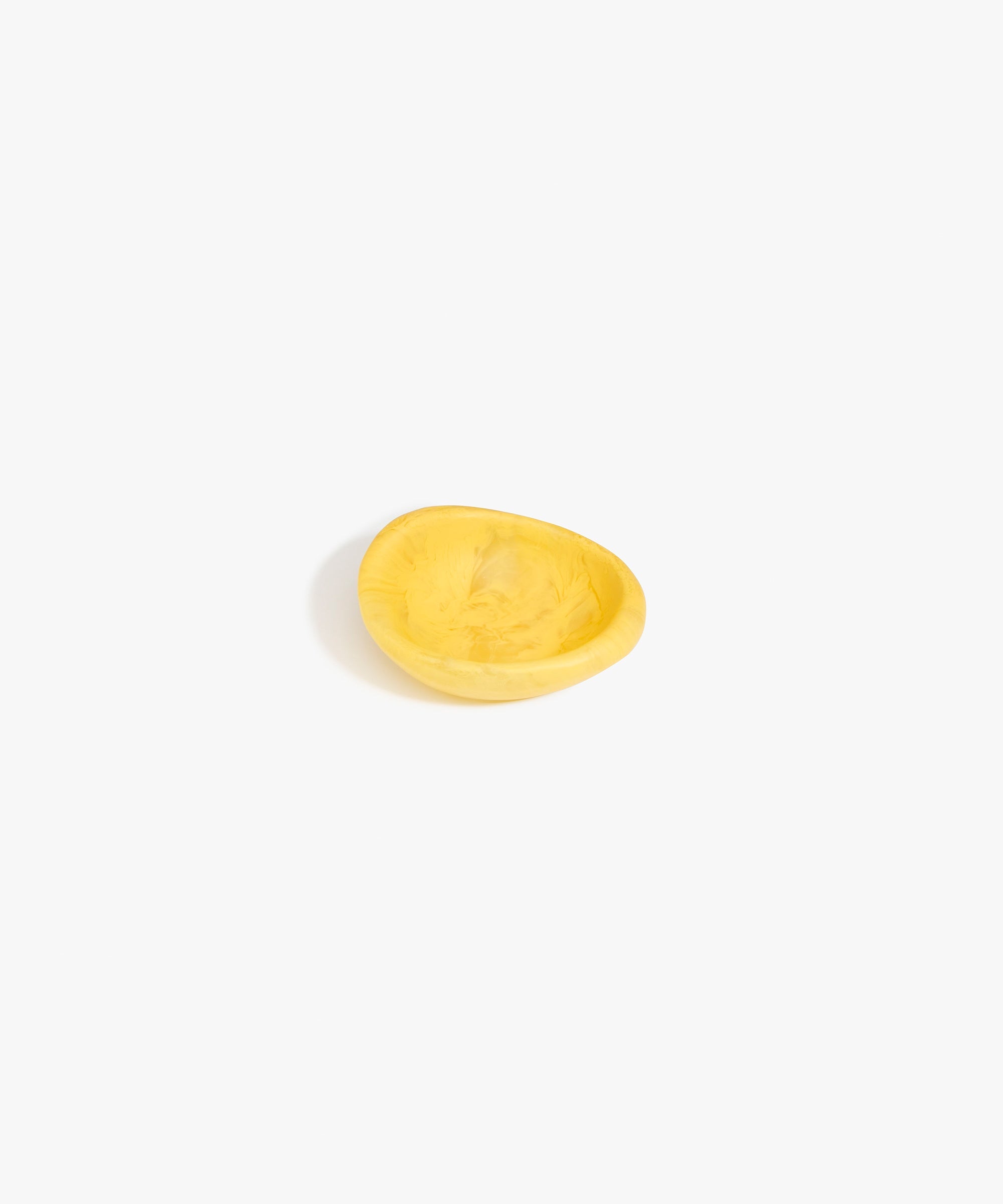 Dinosaur Designs Bones Dish in Pollen — small handcrafted yellow marbled resin trinket dish with organic form