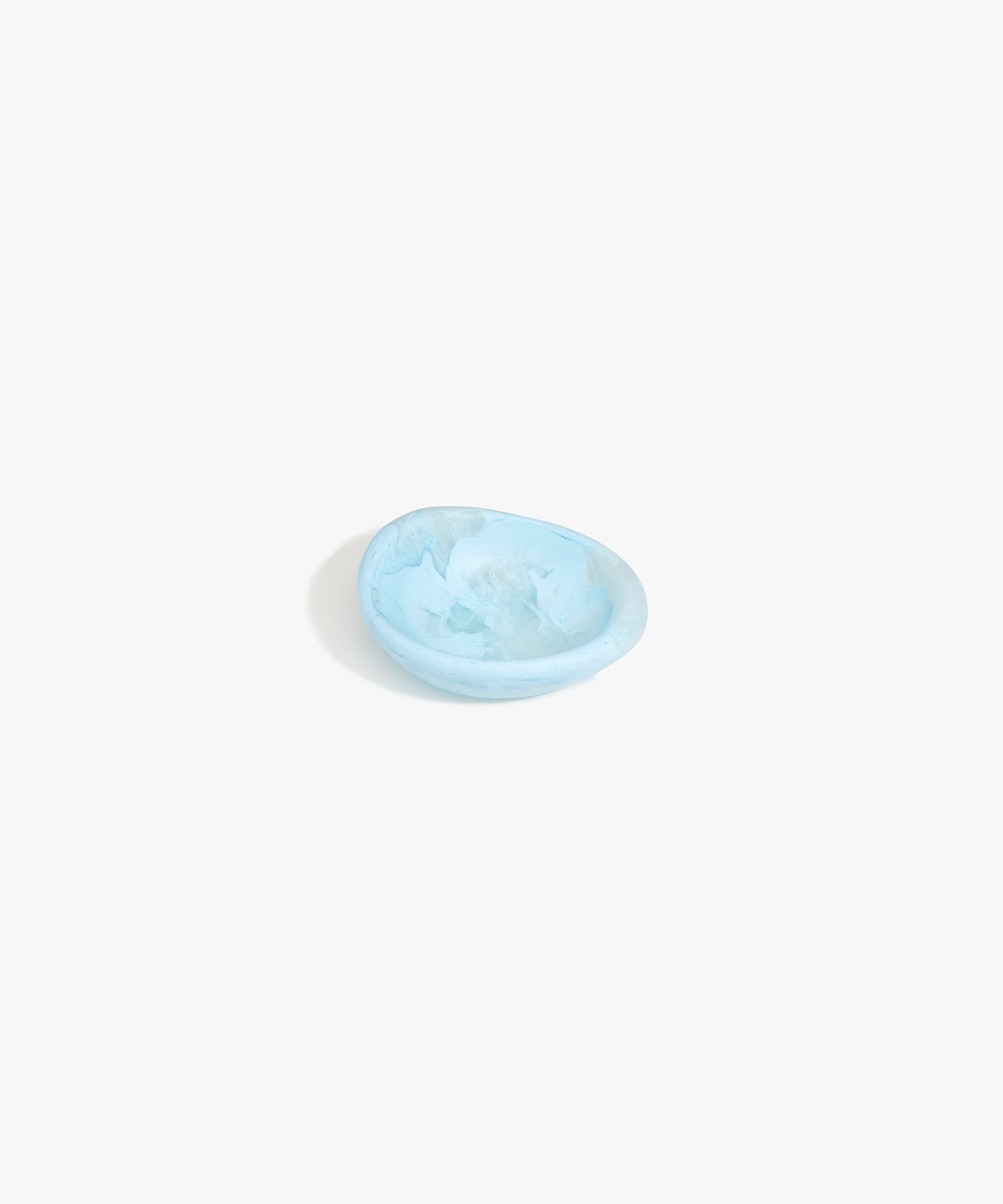Dinosaur Designs Bones Dish in Pool — small handcrafted blue marbled resin trinket dish with organic form