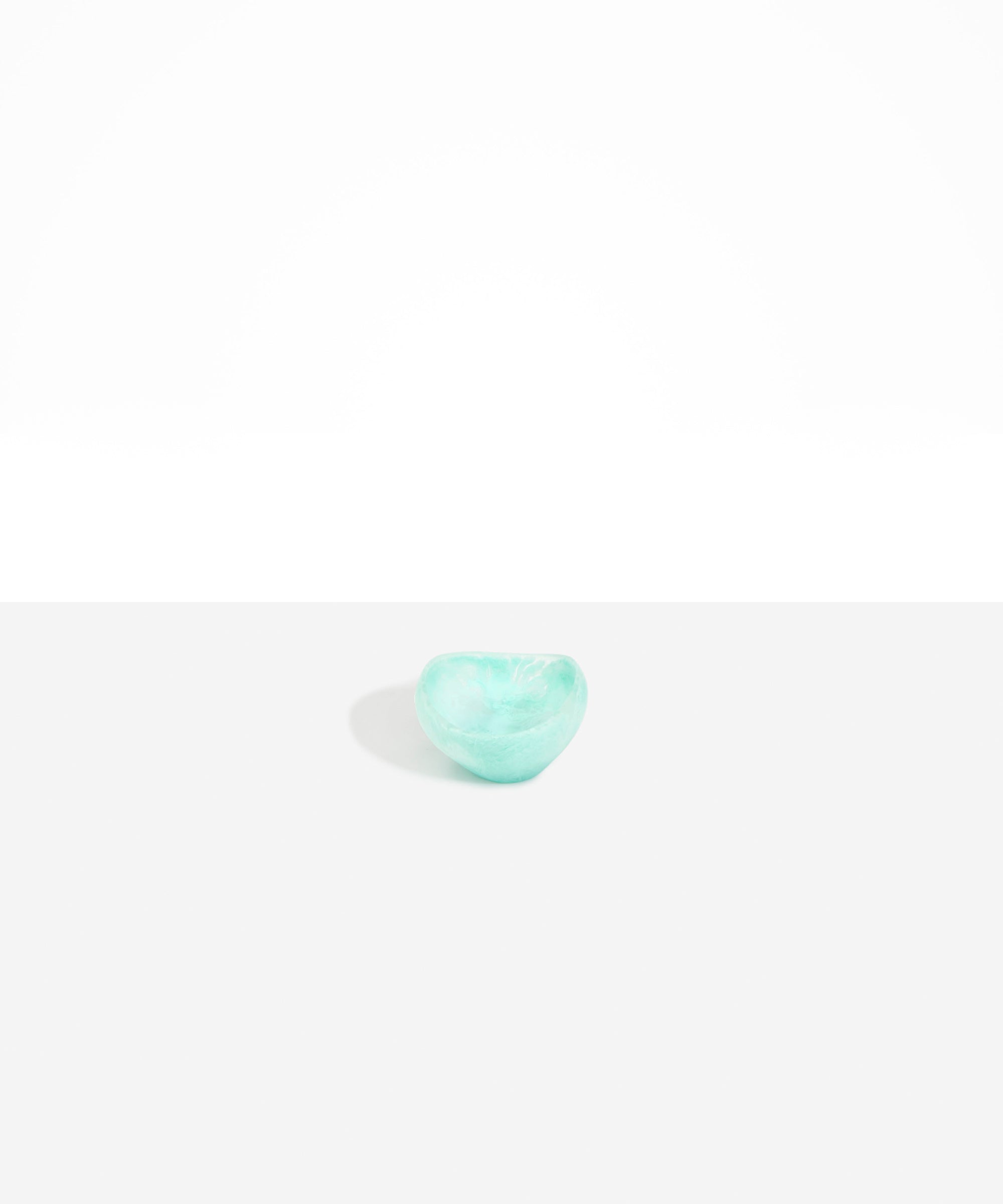Dinosaur Designs Beetle Dish in Mint — handcrafted mint blue marbled resin miniature salt dish with rounded organic form