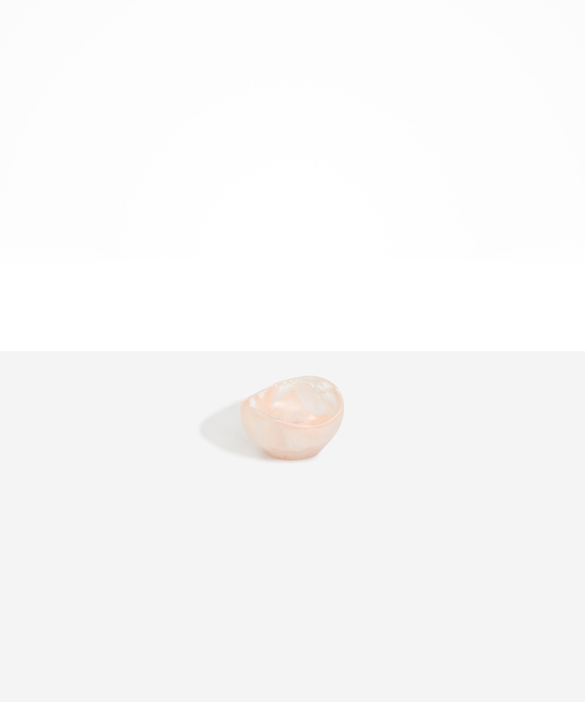 Dinosaur Designs Beetle Dish in Rose Swirl — handcrafted marbled dusty pink resin miniature salt dish with rounded organic form