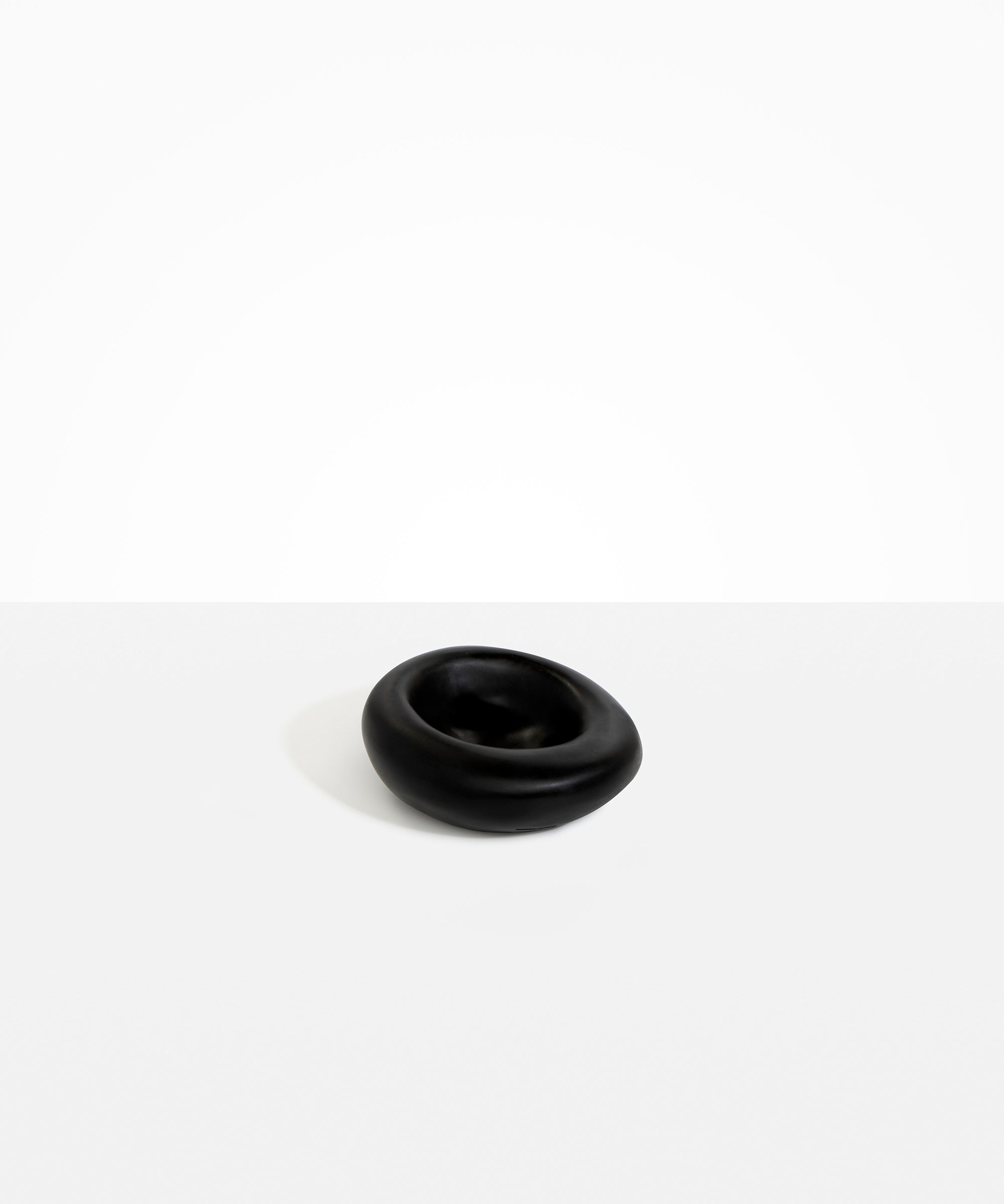 Dinosaur Designs Drift Dish in Black— handcrafted black resin chunky trinket dish with organic form
