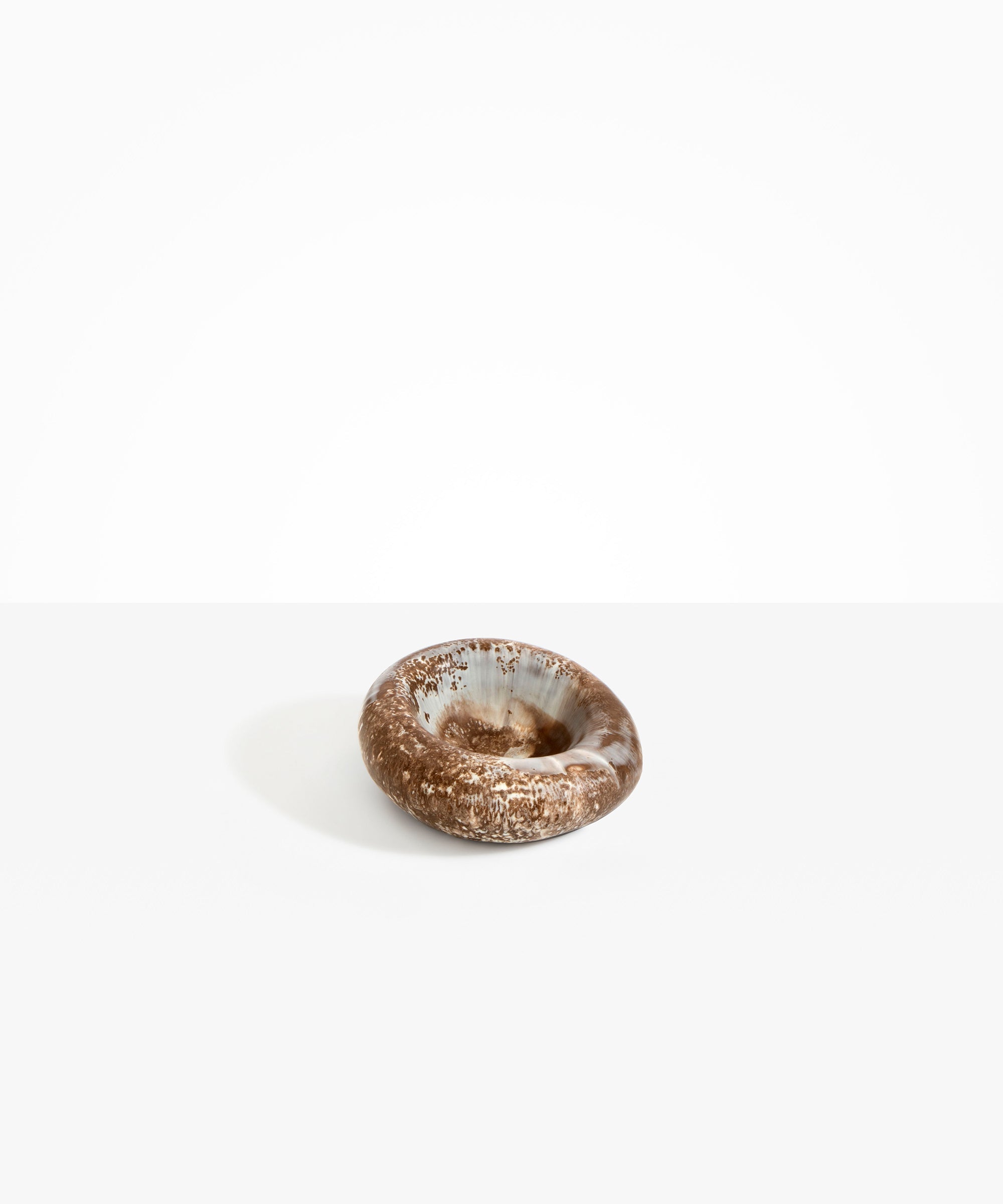 Dinosaur Designs Drift Dish in Cappuccino— handcrafted marbled brown and cream resin chunky trinket dish with organic form