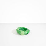 Dinosaur Designs Drift Dish in Grass— handcrafted marbled light and dark green resin chunky trinket dish with organic form