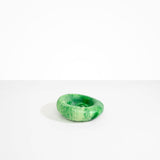 Dinosaur Designs Drift Dish in Grass— handcrafted marbled light and dark green resin chunky trinket dish with organic form