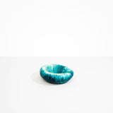 Dinosaur Designs Drift Dish in Lagoon— handcrafted marbled blue and cream resin chunky trinket dish with organic form