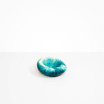 Dinosaur Designs Drift Dish in Lagoon— handcrafted marbled blue and cream resin chunky trinket dish with organic form