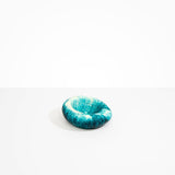Dinosaur Designs Drift Dish in Lagoon— handcrafted marbled blue and cream resin chunky trinket dish with organic form