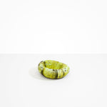 Dinosaur Designs Drift Dish in Malachite— handcrafted marbled green and blue resin chunky trinket dish with organic form