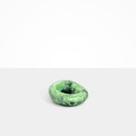 Dinosaur Designs Drift Dish in Moss— handcrafted marbled green resin chunky trinket dish with organic form