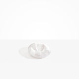 Dinosaur Designs Drift Dish in Snow Swirl— handcrafted marbled white and clear resin chunky trinket dish with organic form
