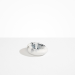 Dinosaur Designs Drift Dish in Moss— handcrafted marbled green resin chunky trinket dish with organic form.