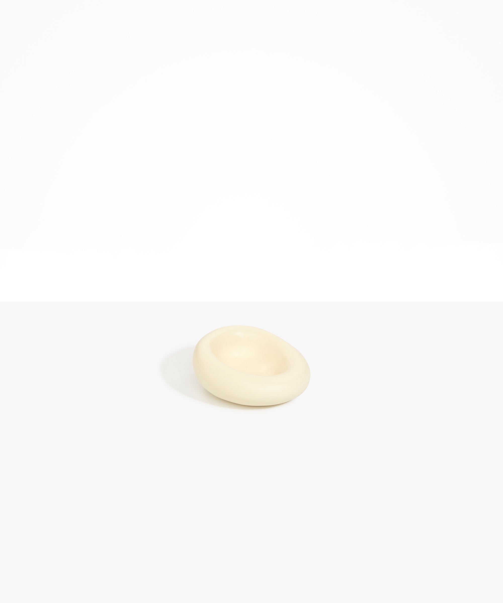 Dinosaur Designs Medium Drift Dish in Cream— handcrafted cream resin chunky trinket dish with organic form