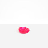 Dinosaur Designs Medium Drift Dish in Flamingo— handcrafted marbled fuchsia pink resin chunky trinket dish with organic form