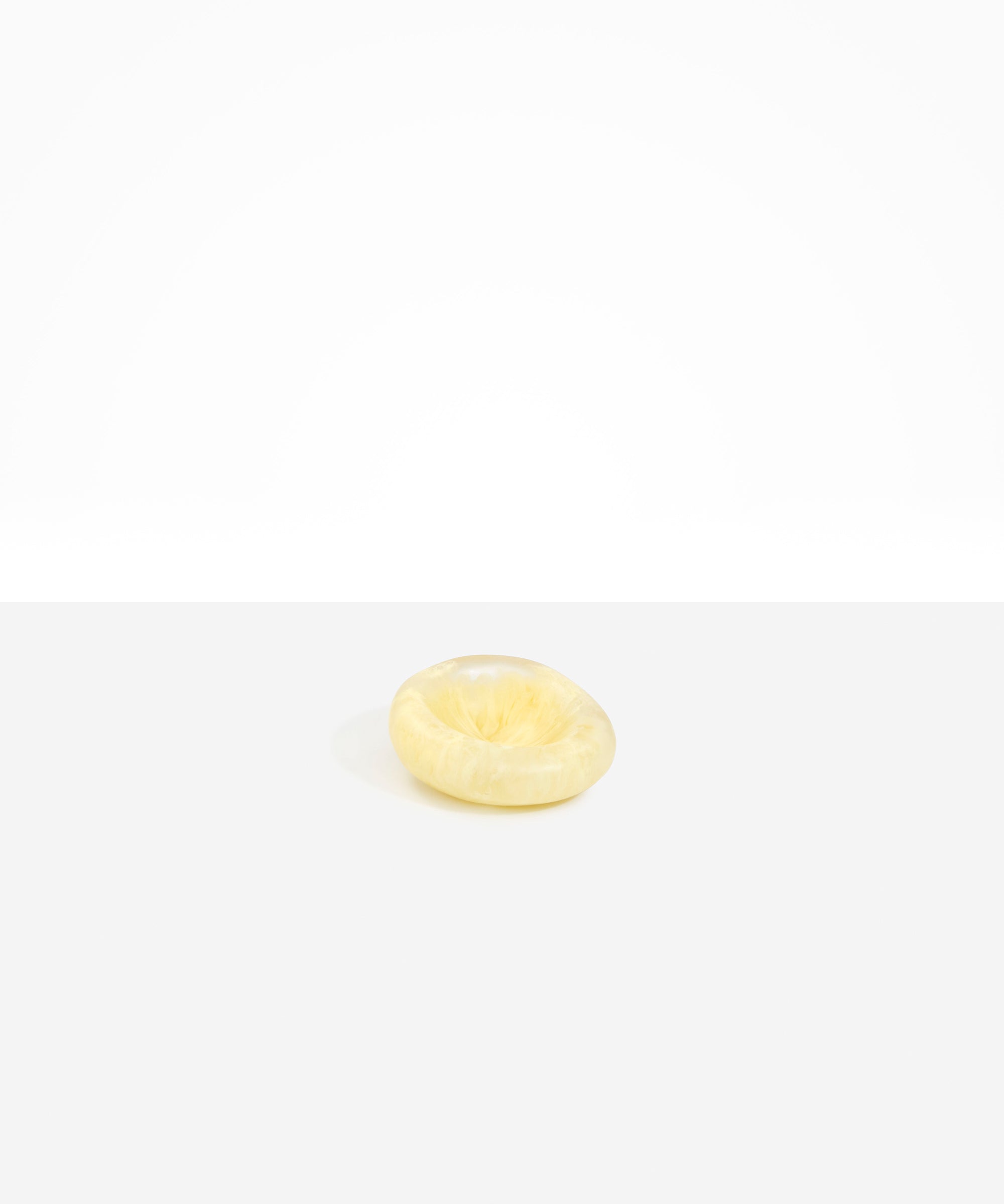 Dinosaur Designs Medium Drift Dish in Lemon— handcrafted marbled yellow resin chunky trinket dish with organic form