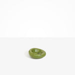 Dinosaur Designs Medium Drift Dish in Olive— handcrafted marbled green and clear resin chunky trinket dish with organic form