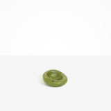 Dinosaur Designs Medium Drift Dish in Olive— handcrafted marbled green and clear resin chunky trinket dish with organic form