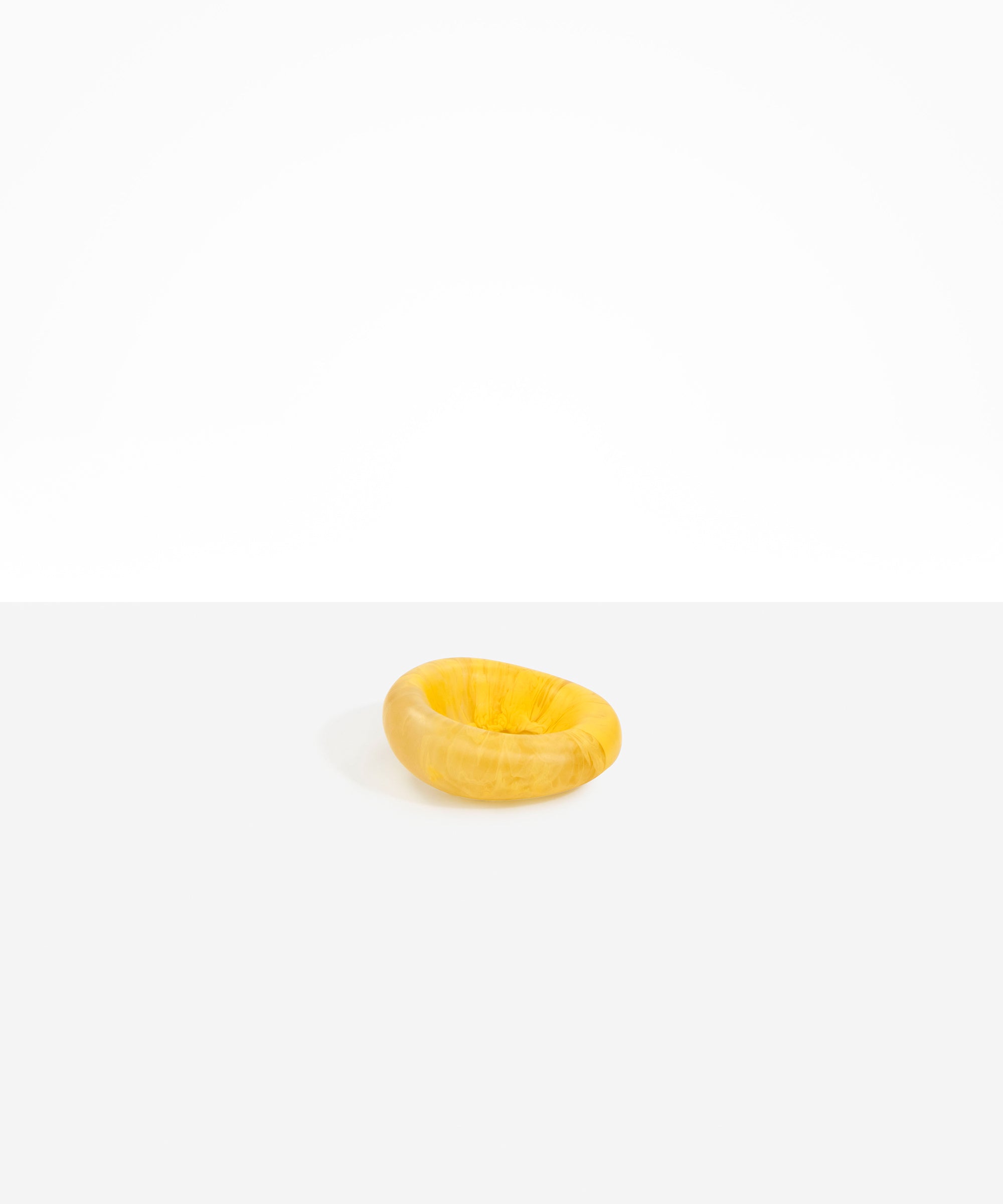 Dinosaur Designs Medium Drift Dish in Pollen— handcrafted marbled yellow and clear resin chunky trinket dish with organic form