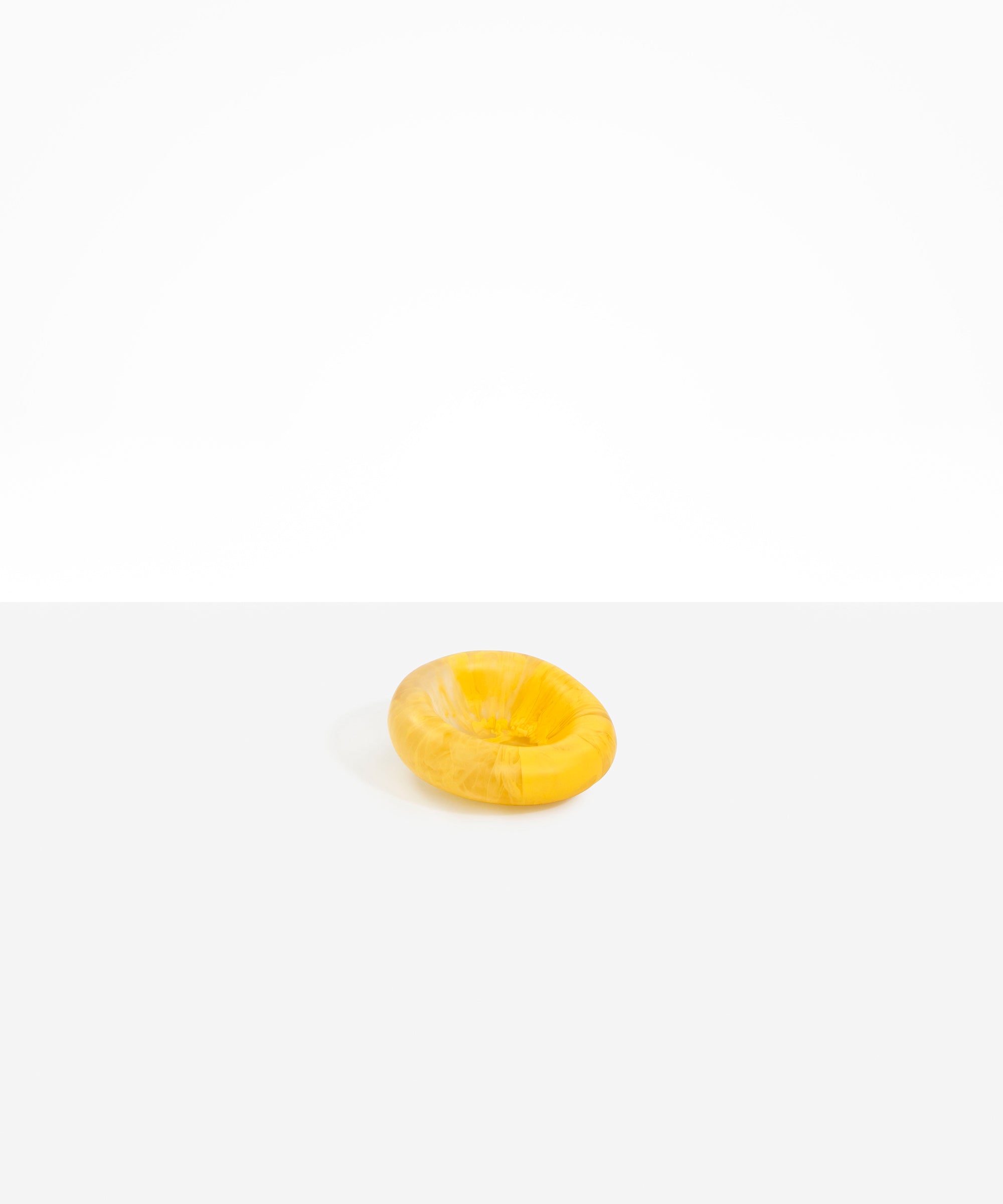 Dinosaur Designs Medium Drift Dish in Pollen— handcrafted marbled yellow and clear resin chunky trinket dish with organic form