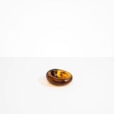Dinosaur Designs Medium Drift Dish in Tortoise— handcrafted marbled amber and black resin chunky trinket dish with organic form