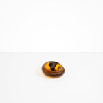 Dinosaur Designs Medium Drift Dish in Tortoise— handcrafted marbled amber and black resin chunky trinket dish with organic form