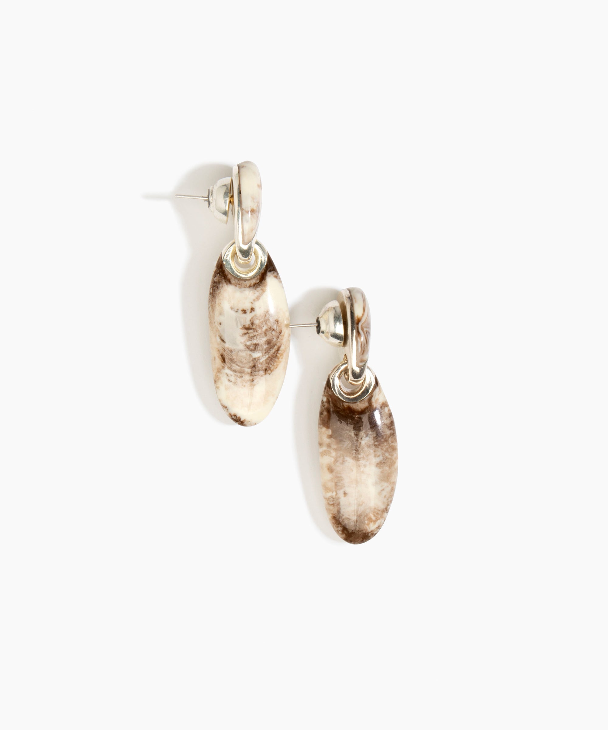 Dinosaur Designs ERRCKDUOL Long Rock Duo Earrings CAPPUCCINO..