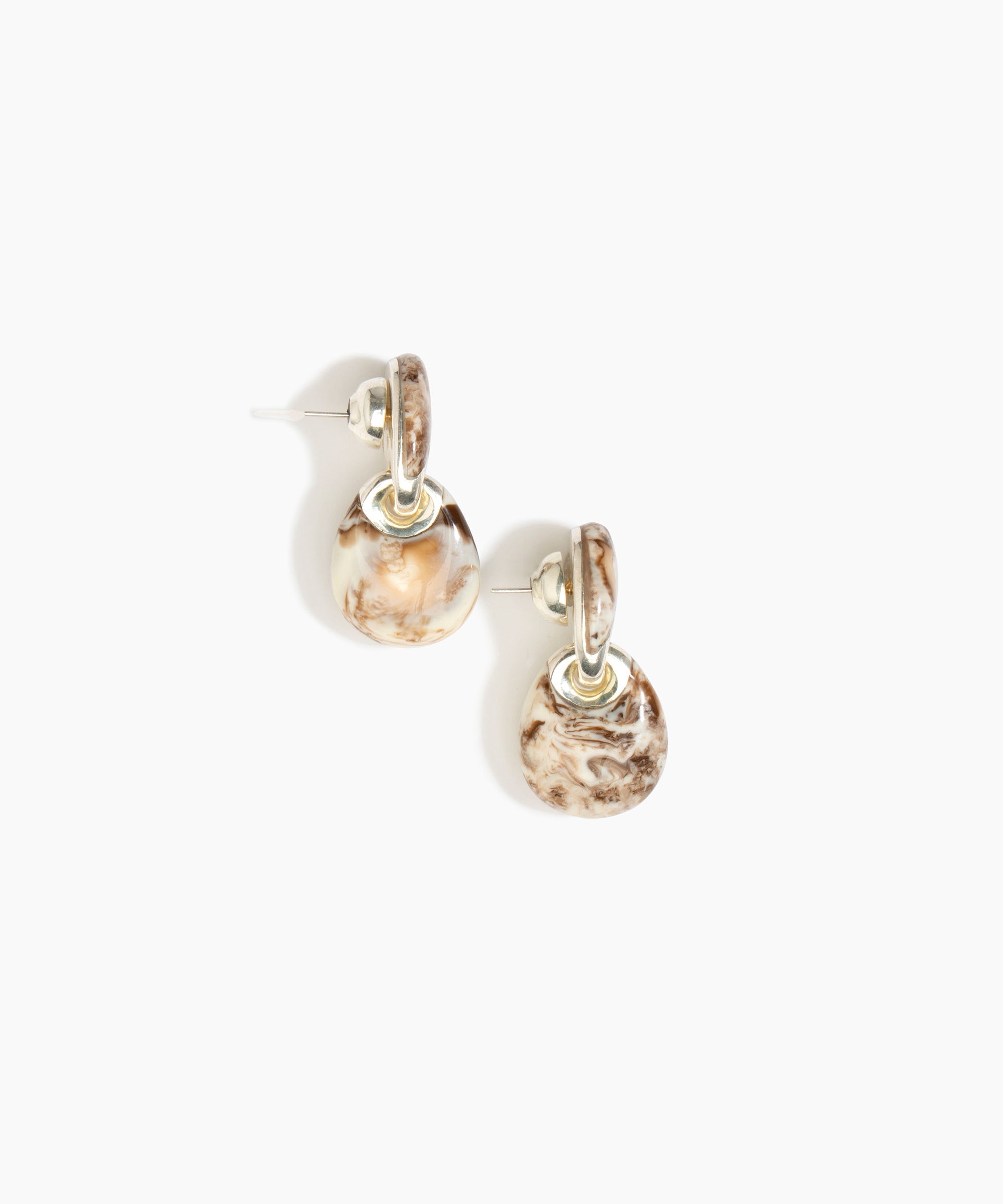 Dinosaur Designs ERRCKDUOS Small Rock Duo Earrings CAPPUCCINO.