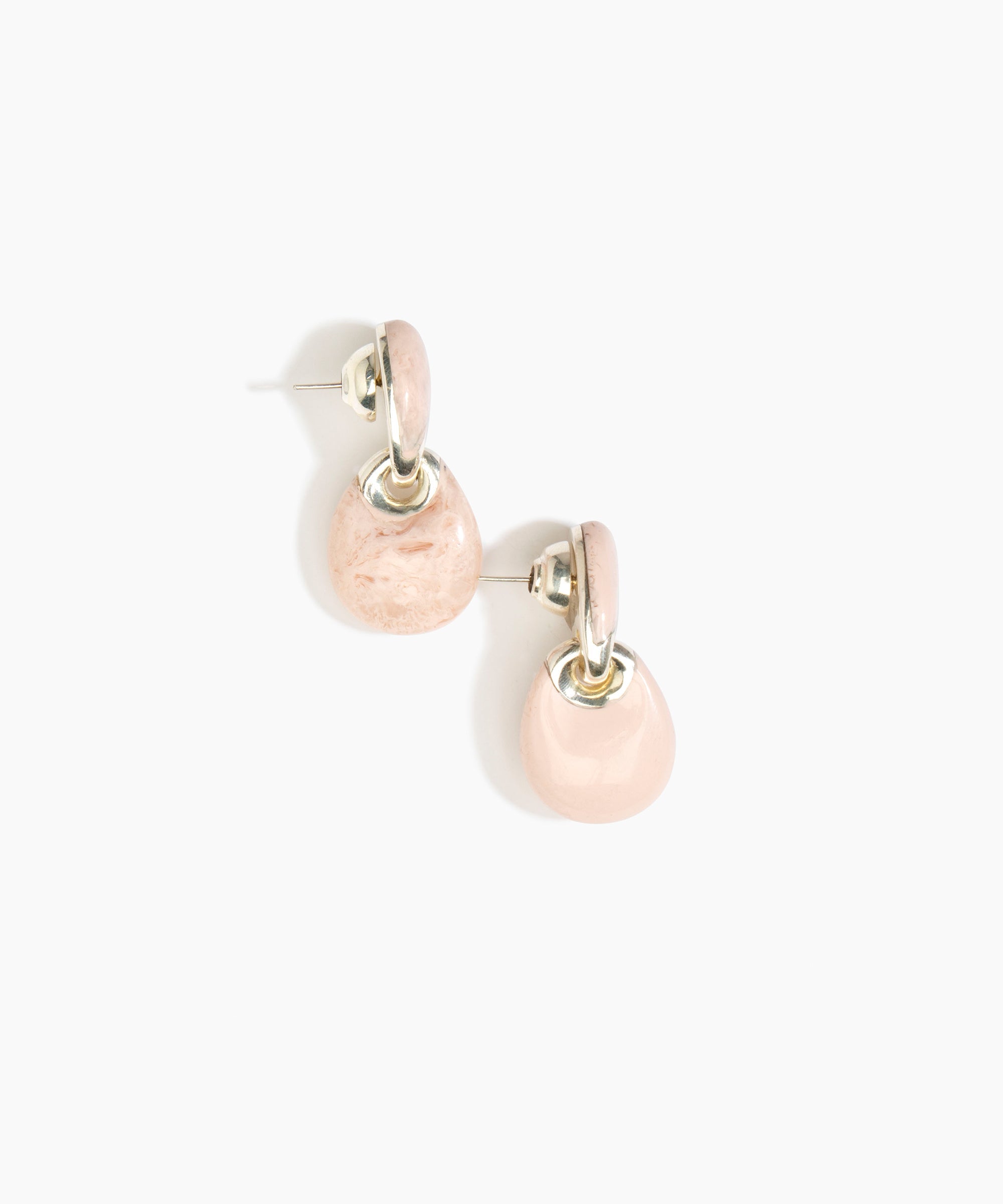 Dinosaur Designs ERRCKDUOS Small Rock Duo Earrings ROSE SWIRL.