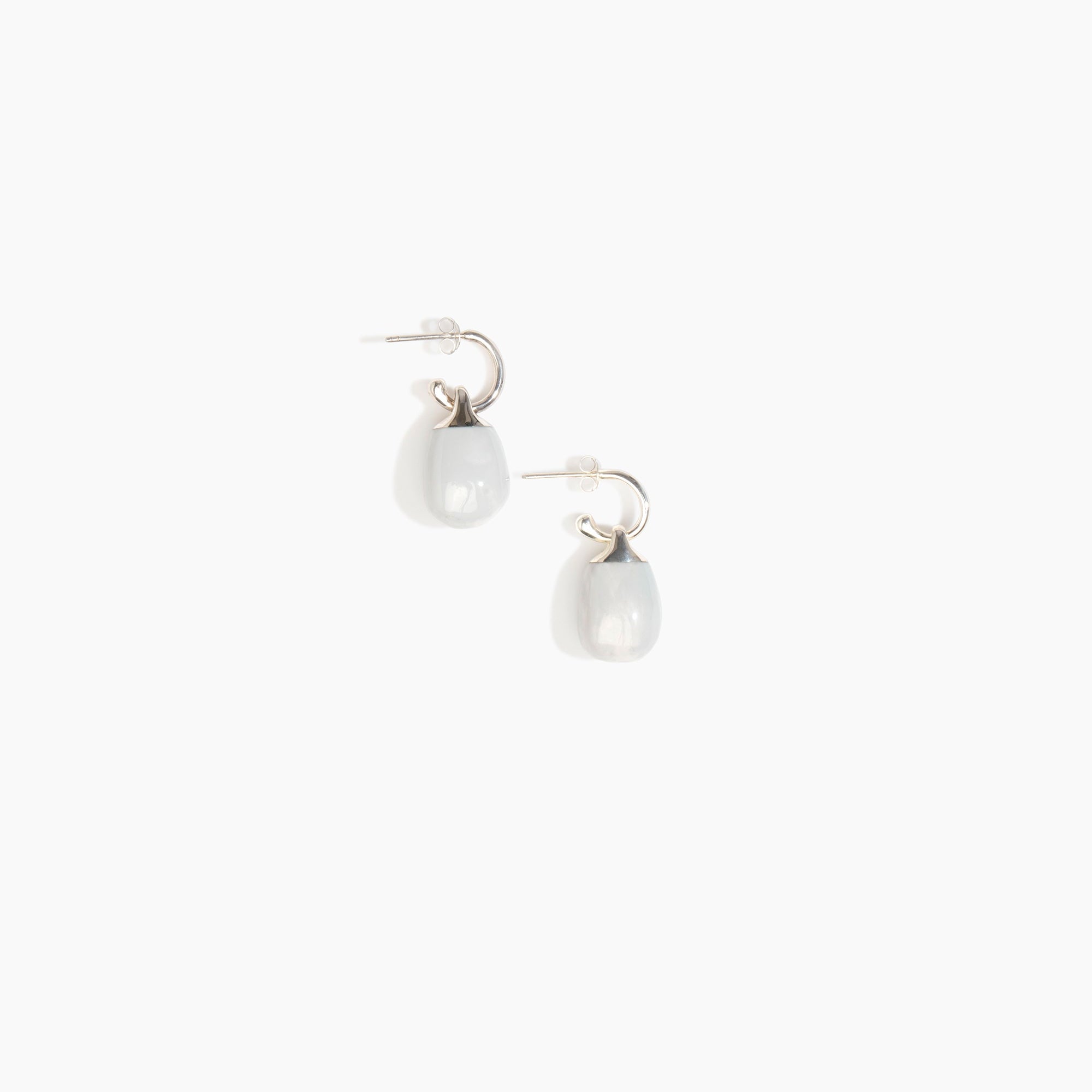 Dinosaur Designs ERRCKHOOPSML Small River Rock Hoop Earrings CLOUD..