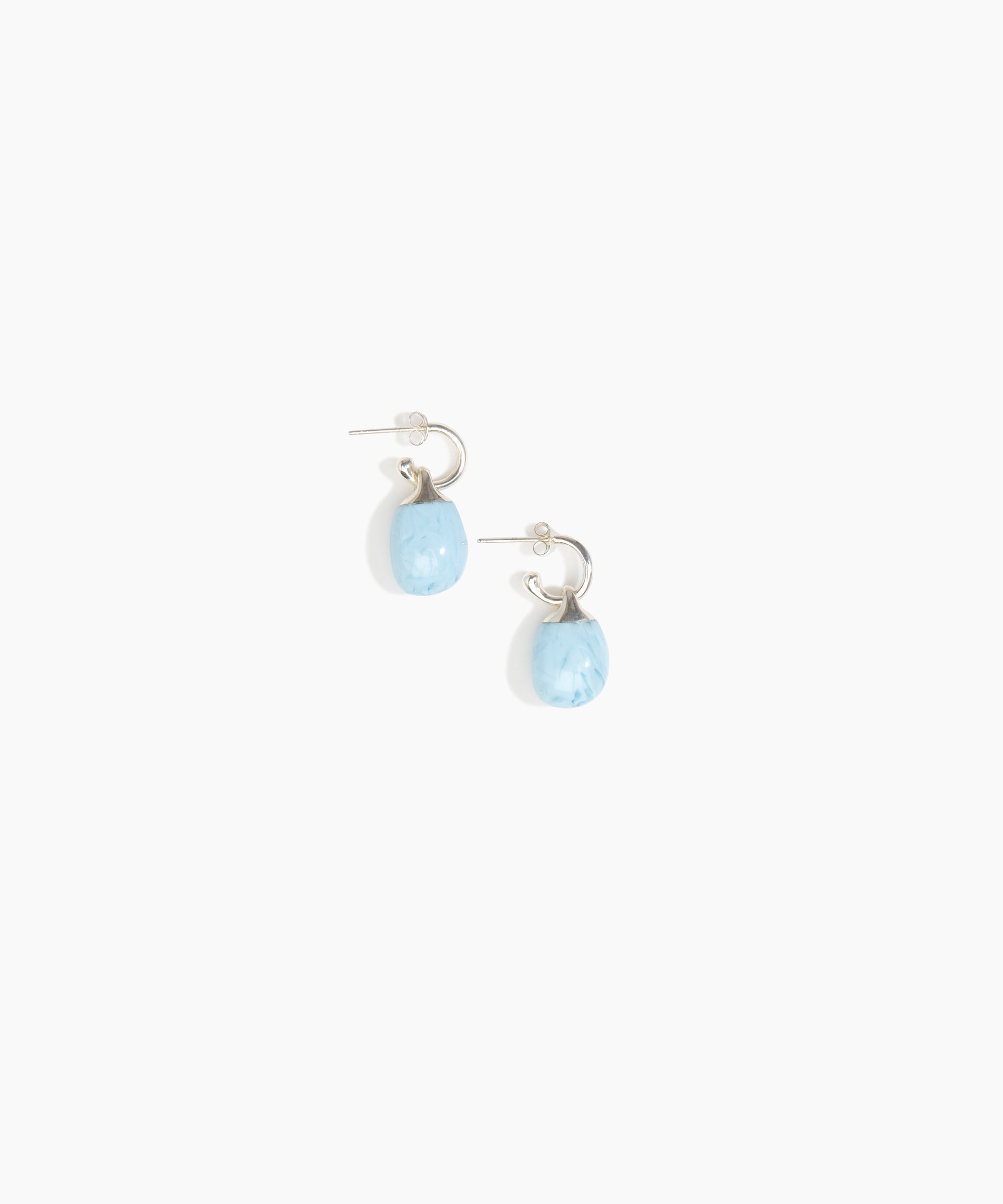 Dinosaur Designs ERRCKHOOPSML Small River Rock Hoop Earrings POOL..