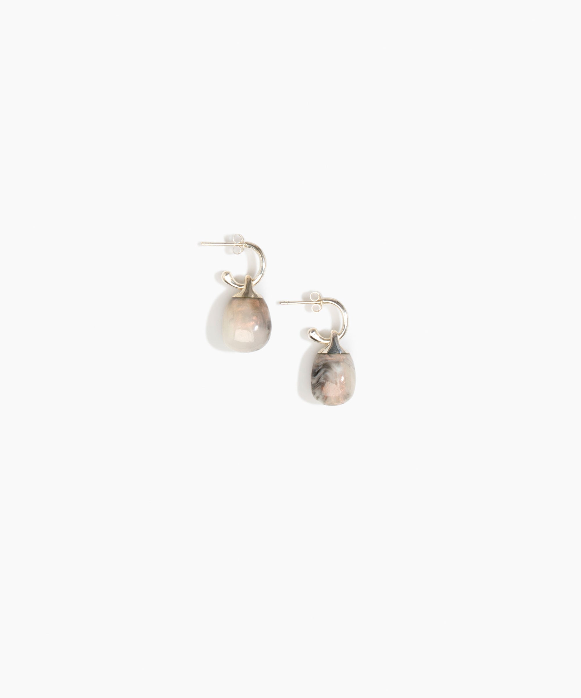 Small River Rock Hoop Earrings