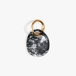 Dinosaur Designs Earth Keyring in Black Marble — handcrafted marbled Black and white resin pebble bead on a polished brass jump ring..