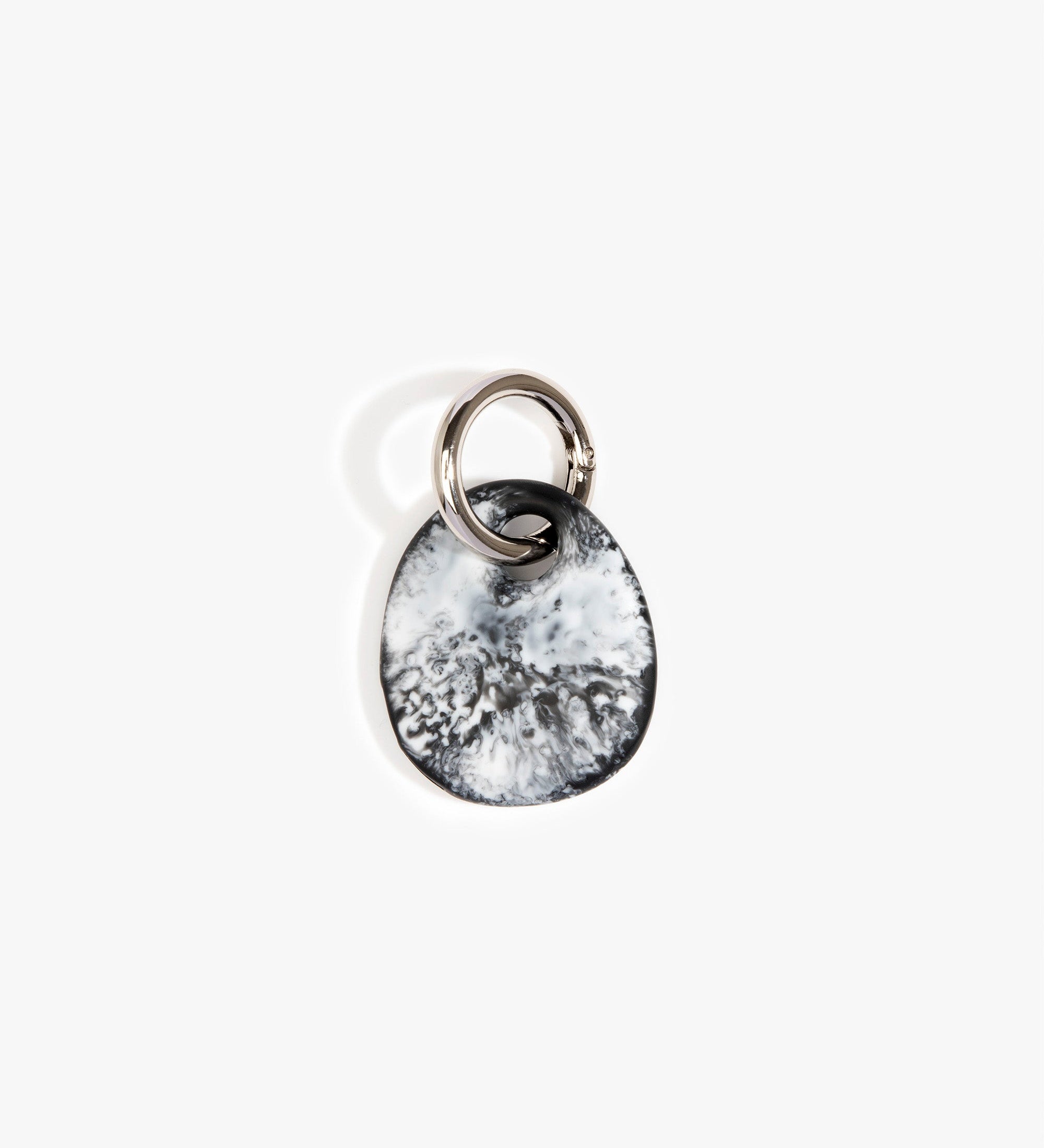 Dinosaur Designs Earth Keyring Keychains in Black Marble Colour resin with Gunmetal Metal