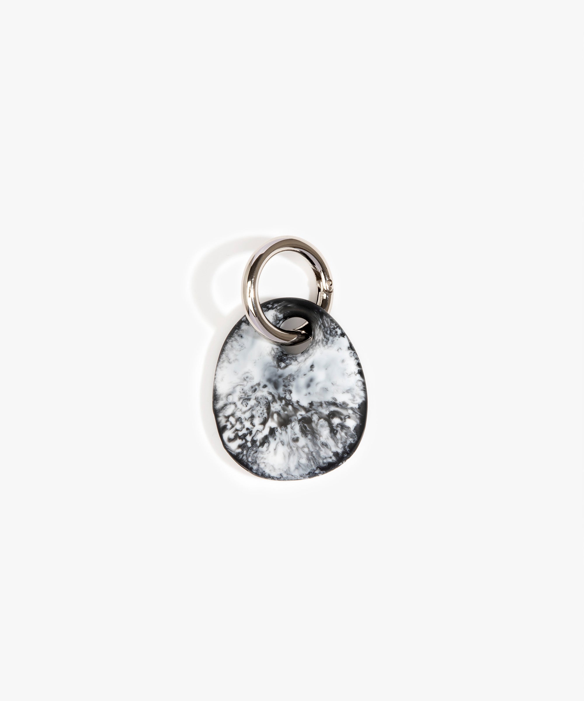 Dinosaur Designs Earth Keyring Keychains in Black Marble Colour resin with Gunmetal Metal