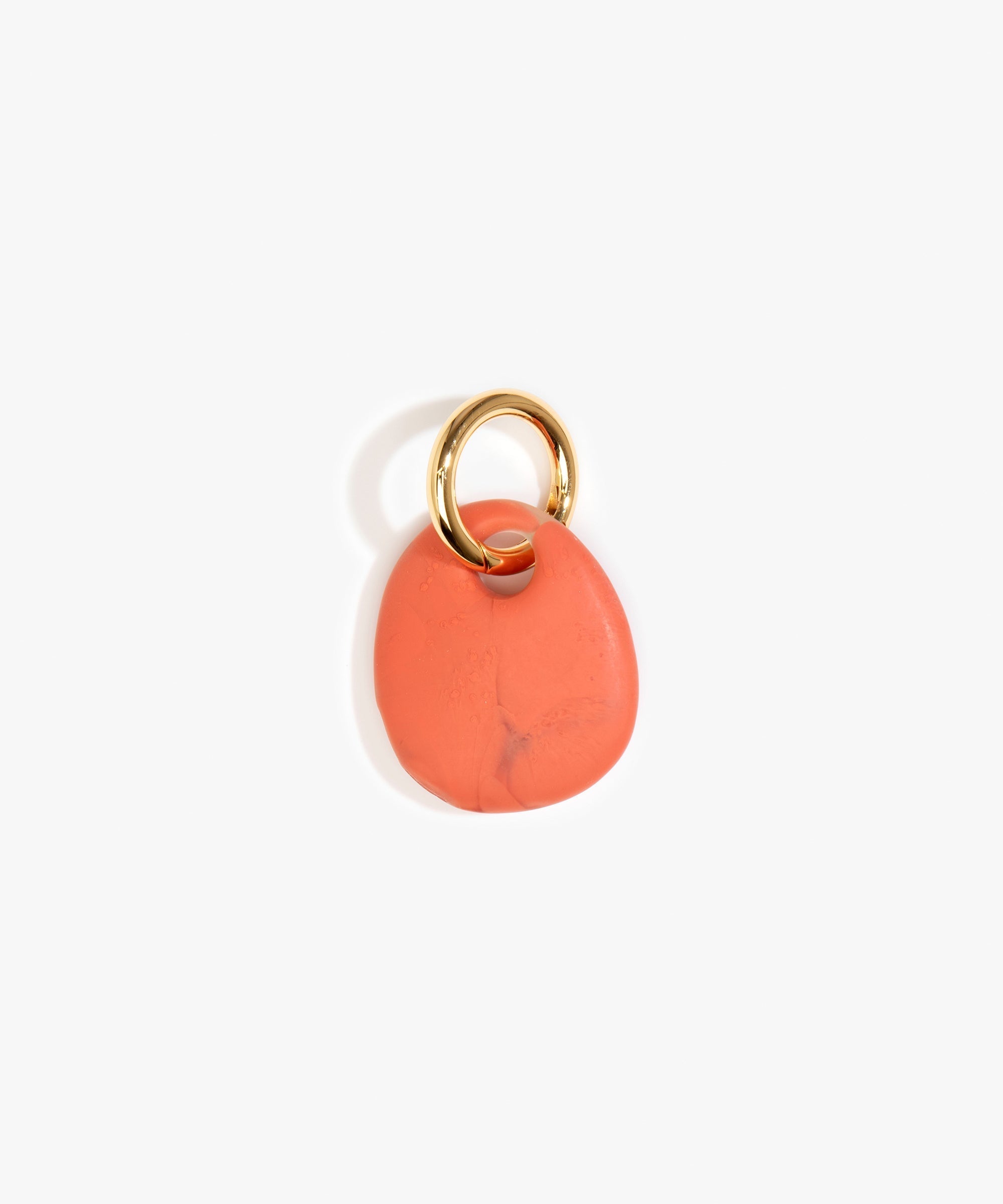 Dinosaur Designs Earth Keyring Keychains in Coral Swirl Colour resin with Brass Metal