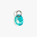 Dinosaur Designs Earth Keyring Keychains in Lagoon Colour resin with Gunmetal Metal