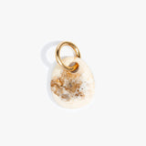 Dinosaur Designs Earth Keyring in Light Horn — handcrafted marbled brown, Cream and clear resin pebble bead on a polished brass jump ring..