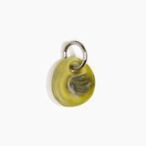 Dinosaur Designs Earth Keyring in Malachite — handcrafted marbled green and blue resin pebble bead on a polished gunmetal jump ring..