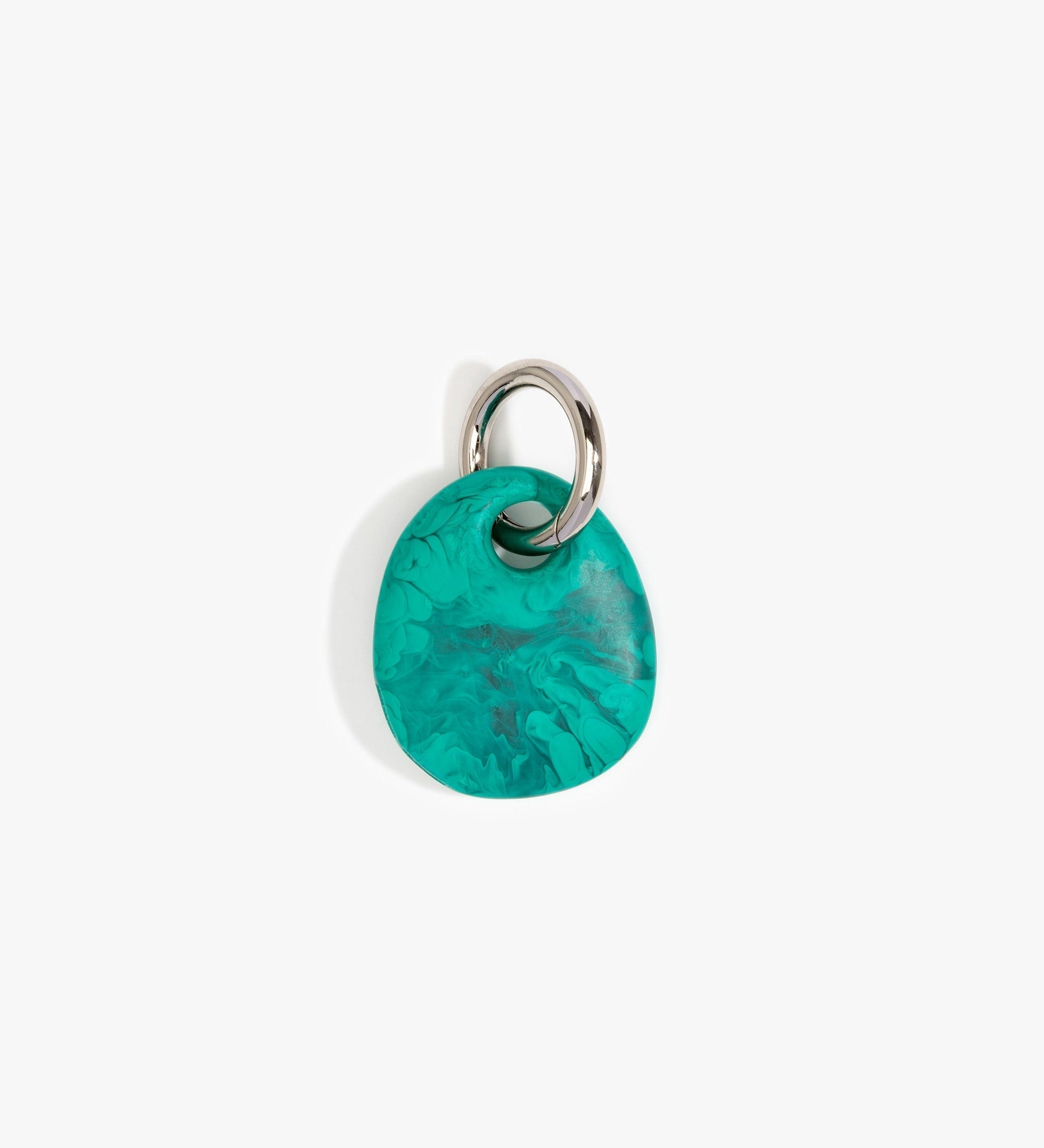 Dinosaur Designs Earth Keyring Keychains in Mineral Swirl Colour resin with Gunmetal Metal