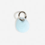 Dinosaur Designs Earth Keyring in Pool — handcrafted marbled blue and clear resin pebble bead on a polished gunmetal jump ring