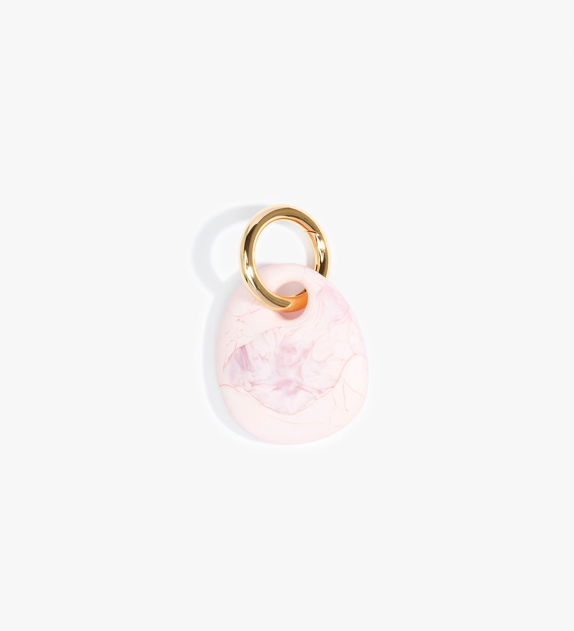 Dinosaur Designs Earth Keyring Keychains in Shell Pink Colour resin with Brass Metal