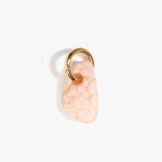 Dinosaur Designs Rock Keyring in Rose Swirl — handcrafted pink resin pebble bead on a polished brass jump ring