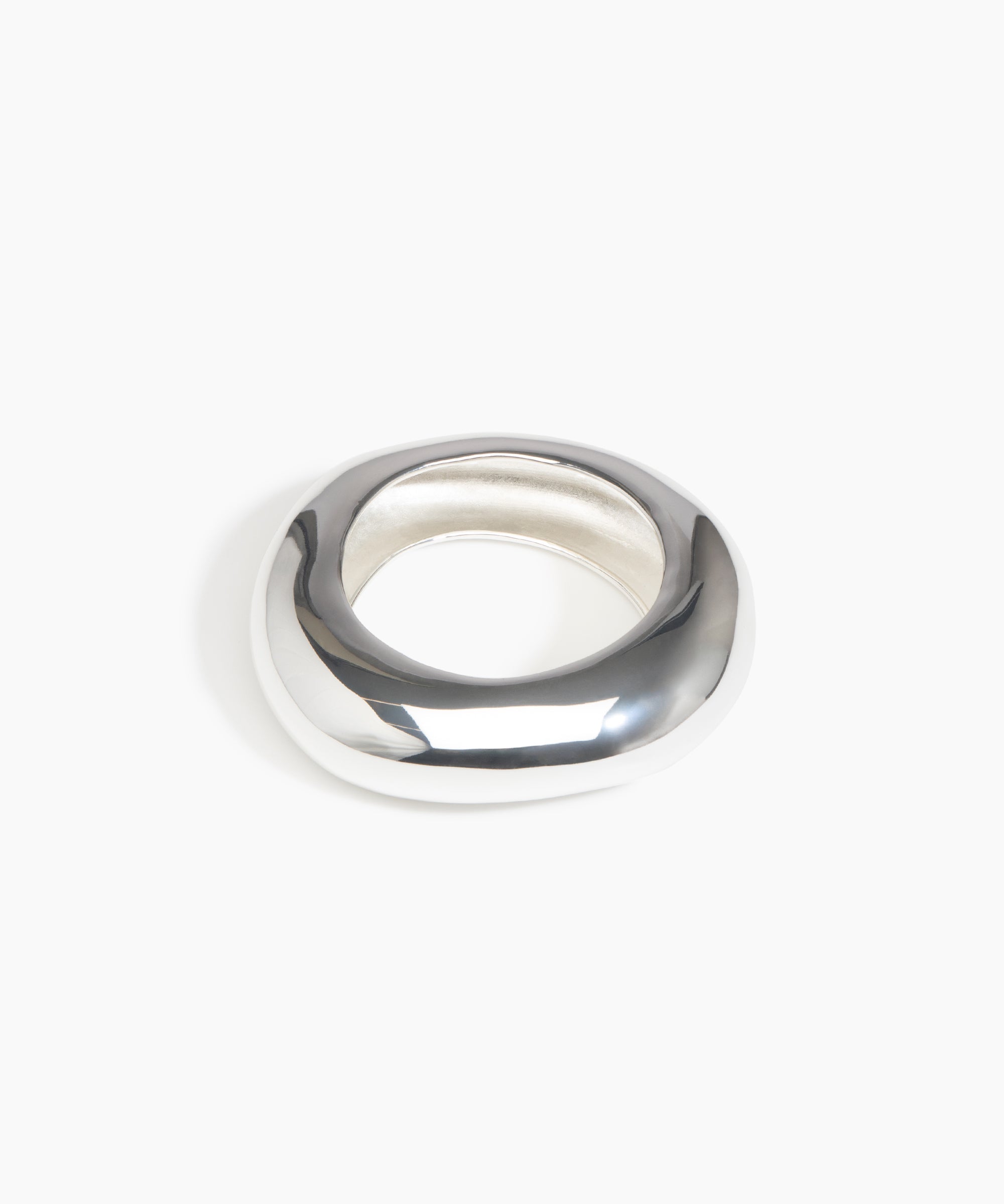 Dinosaur Designs Large Drift Bangle in Silver-Plated Brass Material resin with Regular Fit