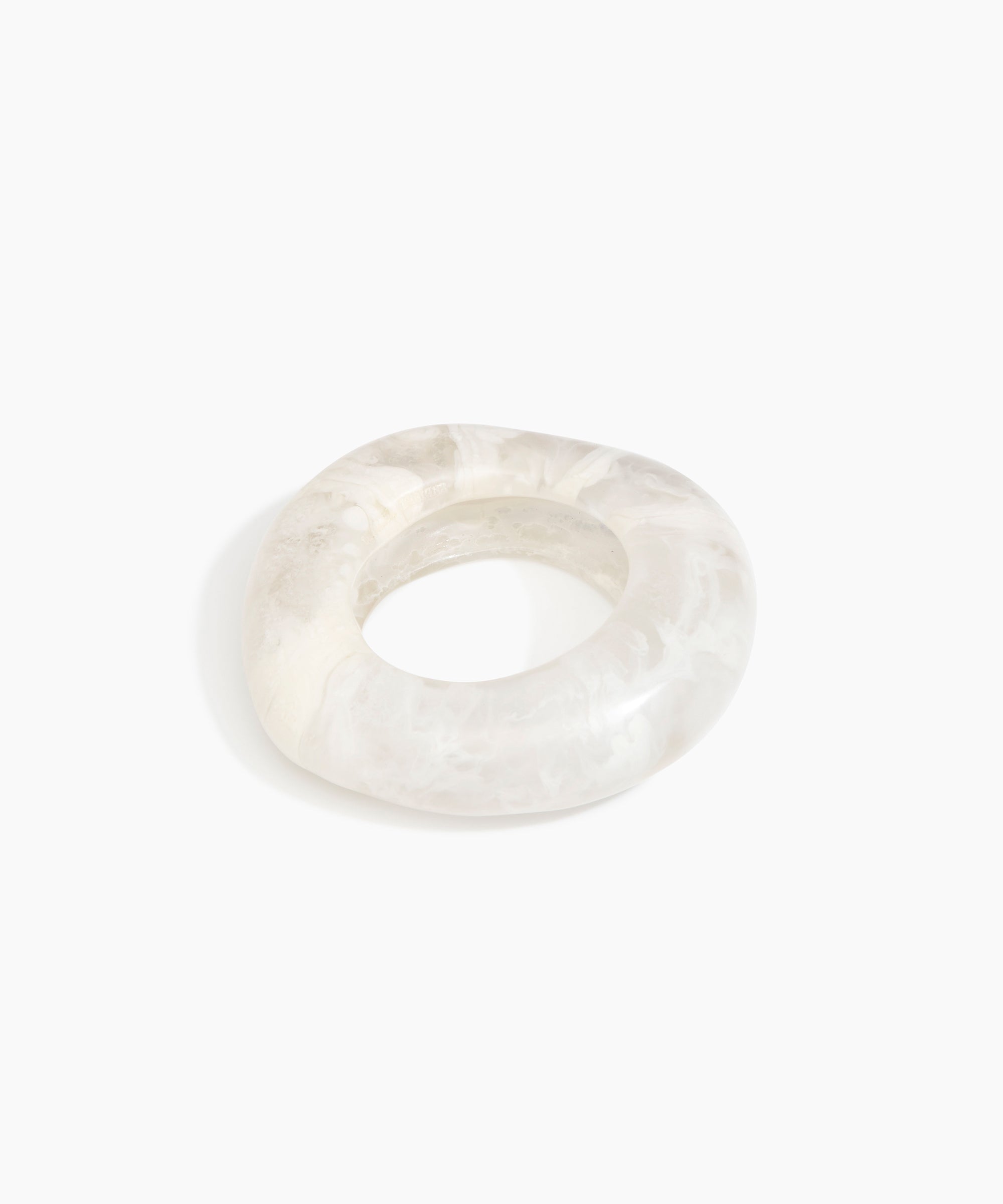 Dinosaur Designs Large Drift Bangle in Chalk Swirl Colour resin with Wide Fit