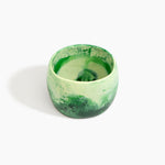 Dinosaur Designs Rock Totem Vase in Cappuccino — handcrafted pollen yellow marbled resin vase with organic silhouette..