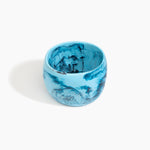 Dinosaur Designs Rock Totem Vase in Cappuccino — handcrafted pool blue marbled resin vase with organic silhouette.