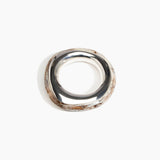 Dinosaur Designs LBRCKDUOMED Medium Rock Duo Bangle SILVER CAPPUCCINO.