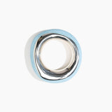 Dinosaur Designs LBRCKDUOMED Medium Rock Duo Bangle SILVER POOL.