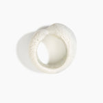 Dinosaur Designs Bold Sprout Bangle in Chalk Swirl — handcrafted marbled off-white resin bangle with oversized chunky form